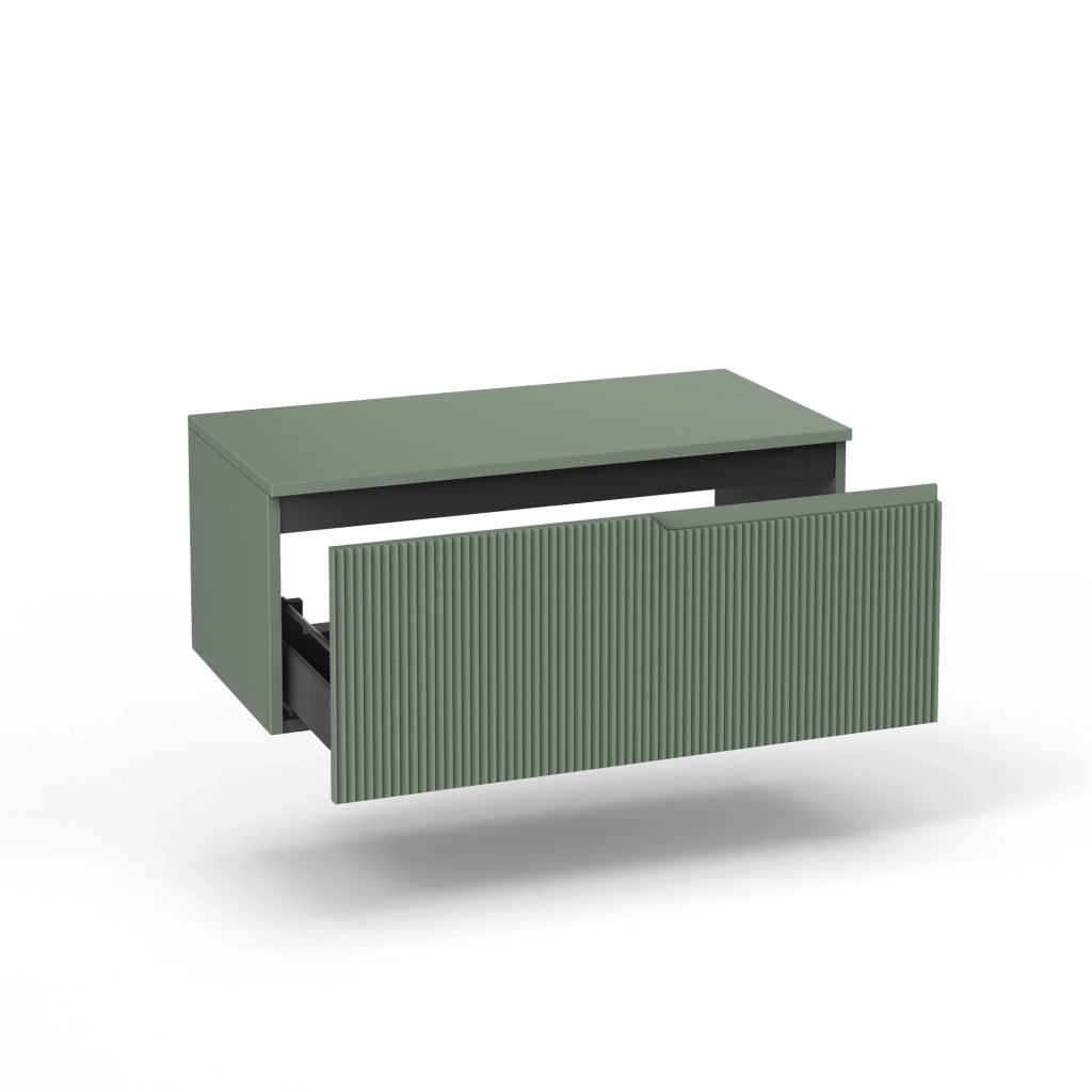 Base con top 1 cestone VENERE verde salvia_90x45x37