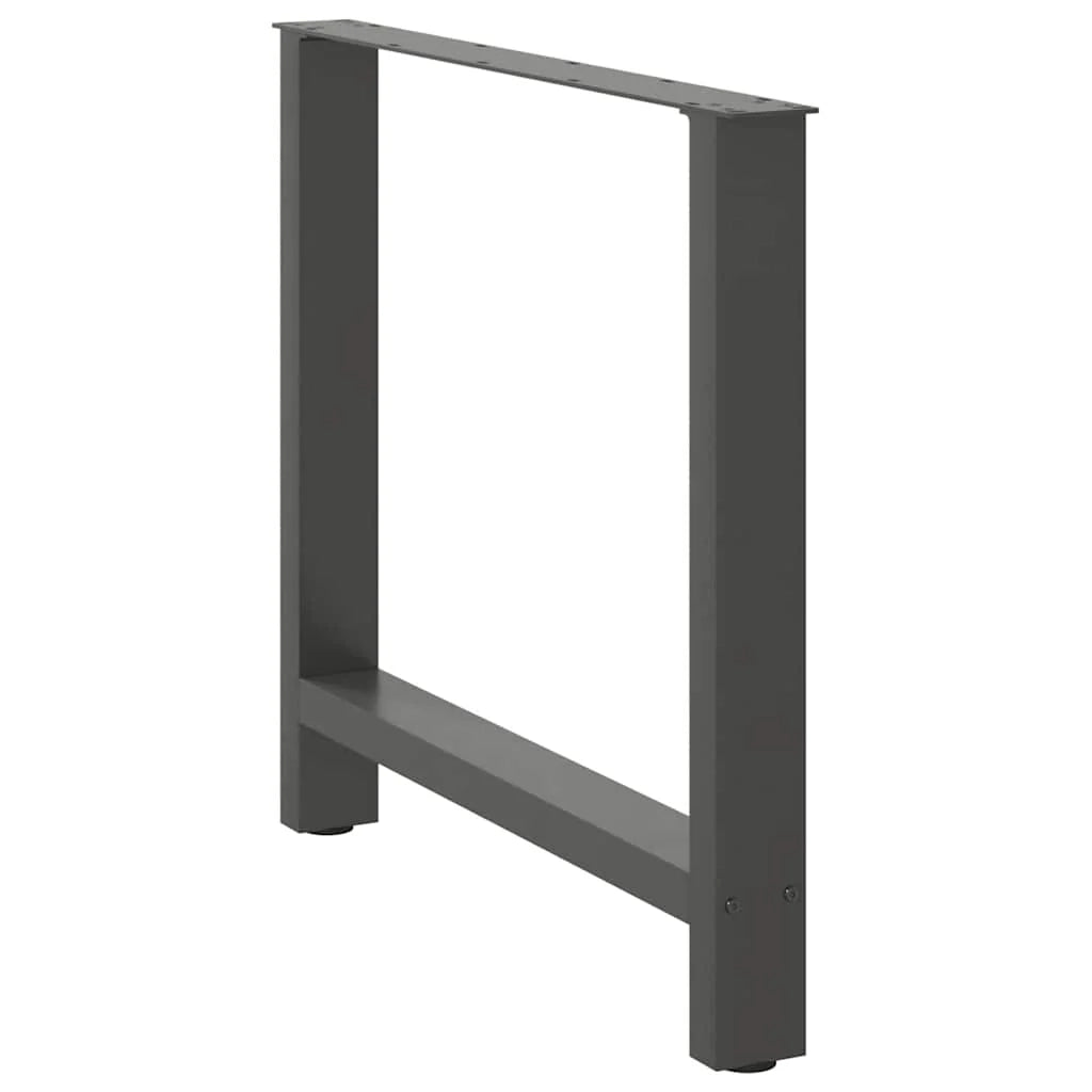 Set di 2 gambe per tavolo da pranzo moderno 80 x 72-73 cm con piedini regolabili in acciaio antracite 02_0057554