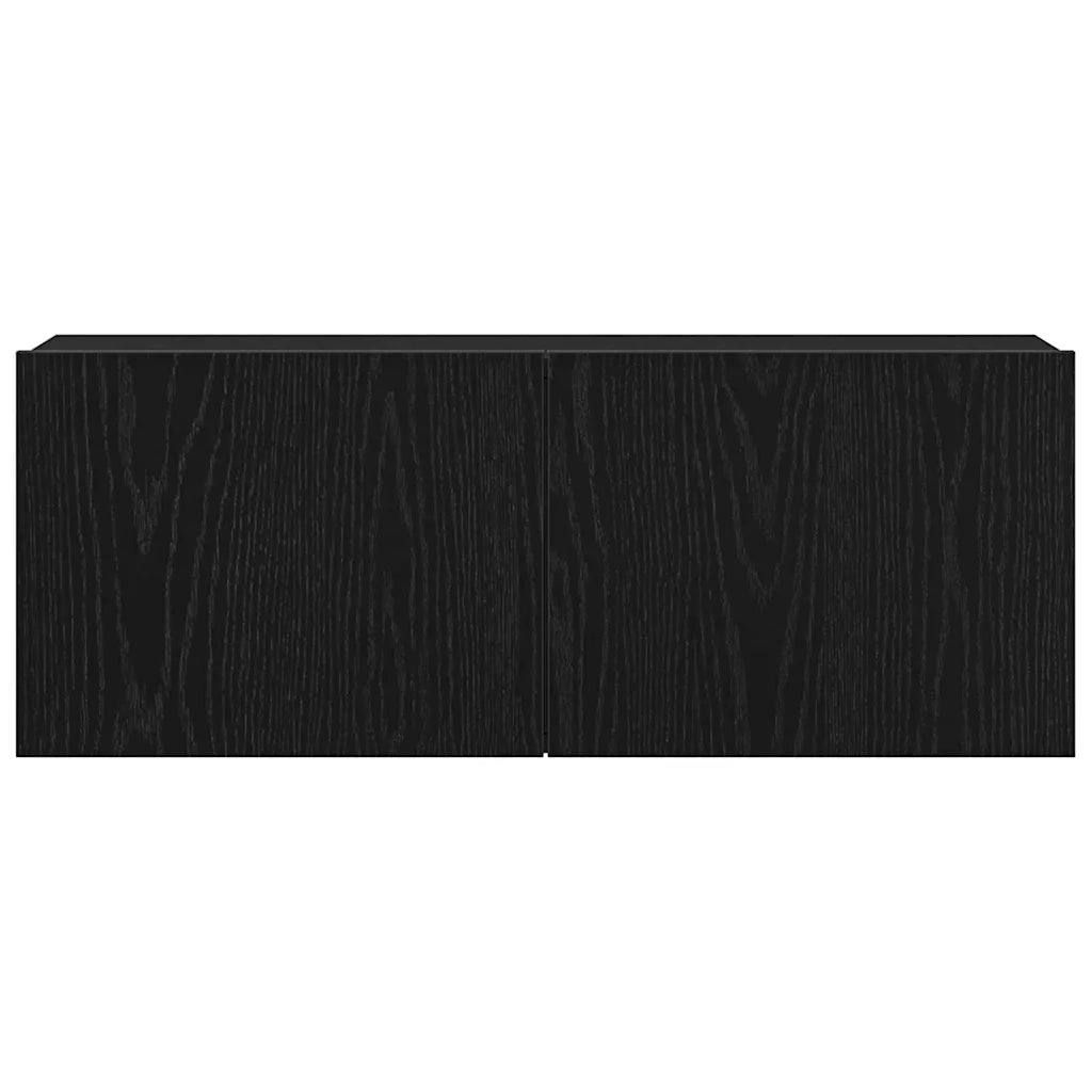 Mobile TV 2 pz Rovere Nero Legno ingegnerizzato 862784