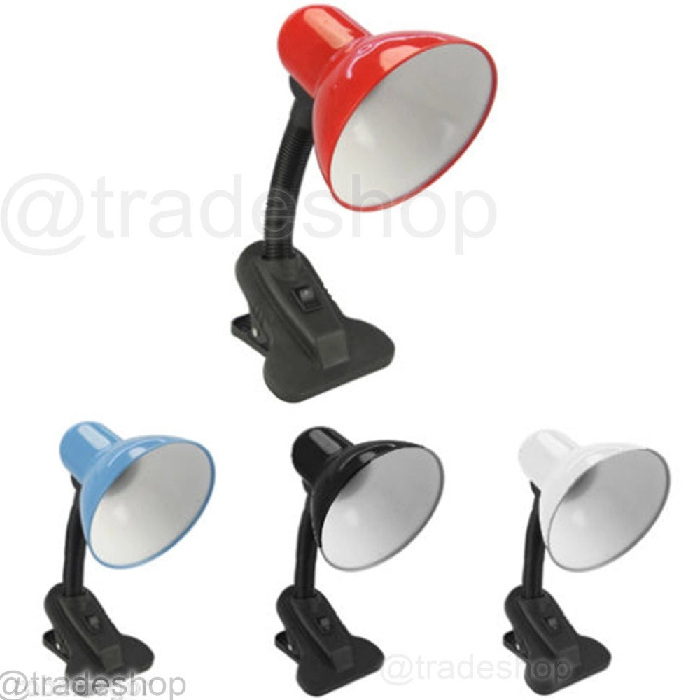 Trade Shop - Lampada Estetista Snodabile Orientabile E27 Con Morsetto Scrivania Tavolo 108b -
