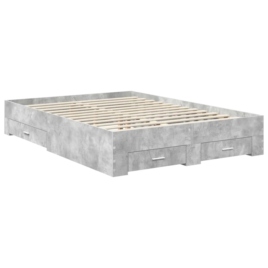 Struttura del letto con testiera Grigio cemento 135 x 190 cm