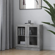 Armadietto Vetrina Grigio Cemento 82,5x30,5x80 cm Multistrato 802745