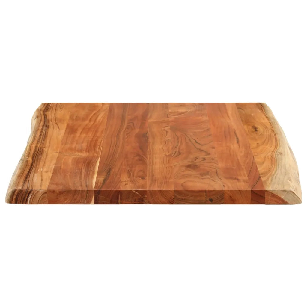 Piano Tavolo 100x80x3,8 cm Rettangolare Legno Acacia Bordi Vivi 370652
