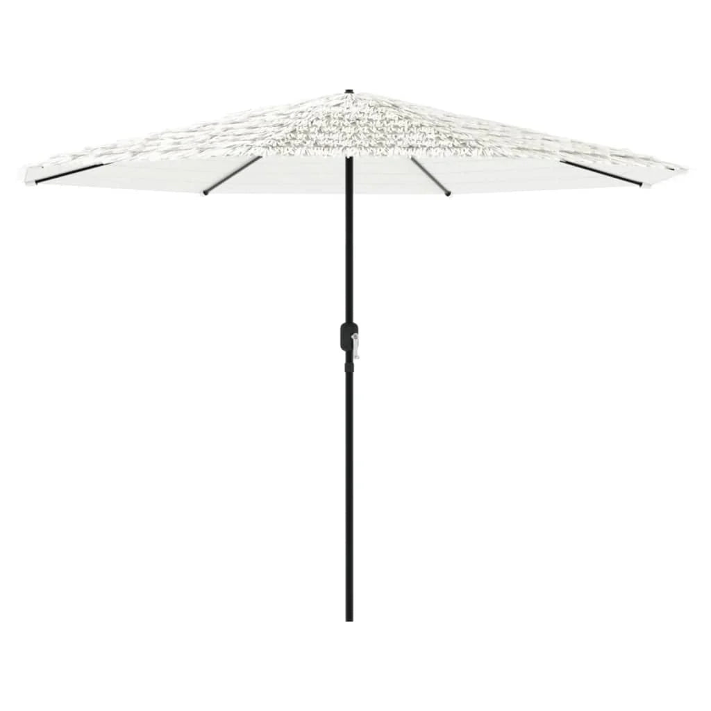 Ombrellone da giardino in poliestere 324 x 324 x 247 cm protezione dal sole e dalla pioggia struttura in acciaio bianco 02_0056407