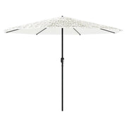 Ombrellone da giardino in poliestere 324 x 324 x 247 cm protezione dal sole e dalla pioggia struttura in acciaio bianco 02_0056407