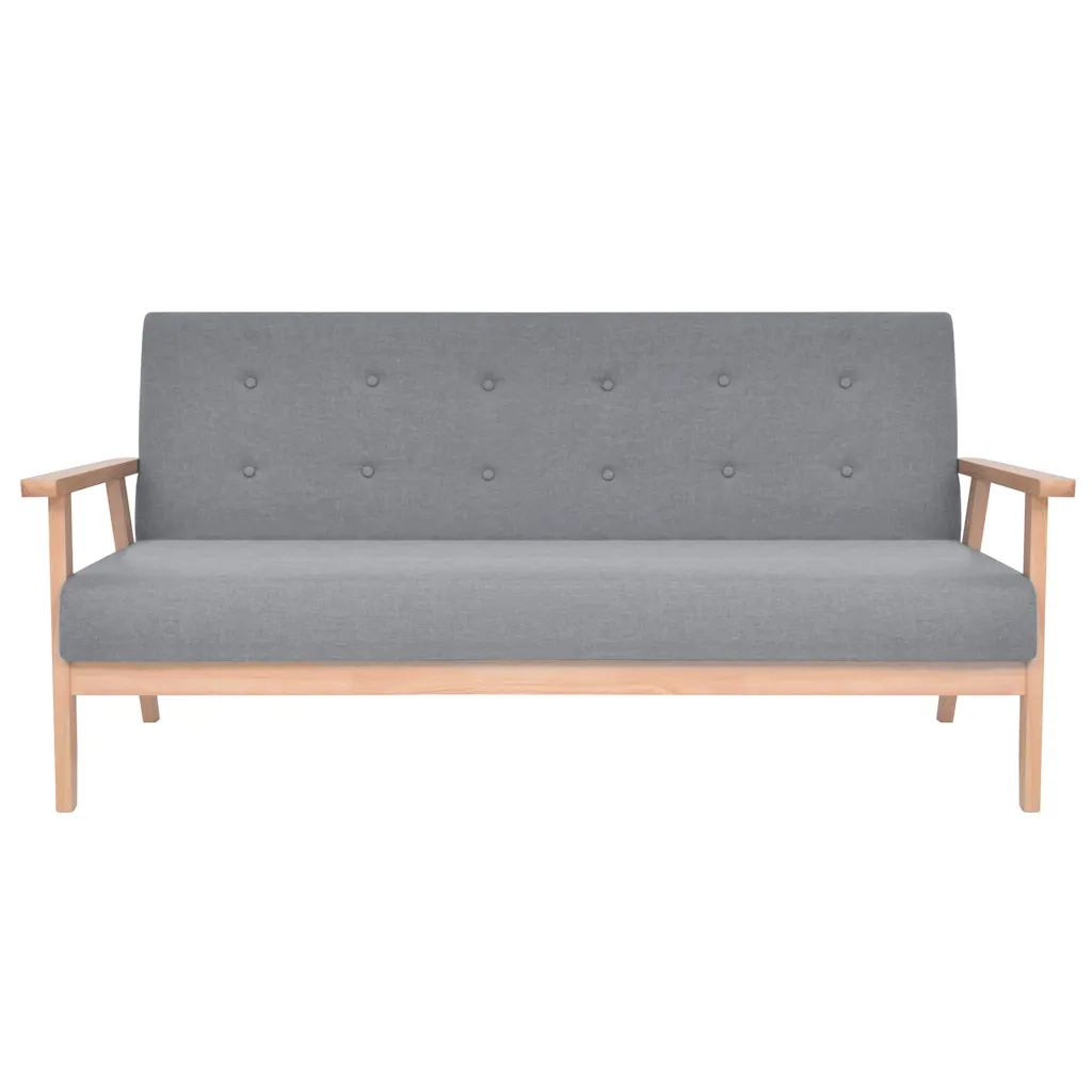 Set di Divani 2 pz in Tessuto Grigio Chiaro cod mxl 16048