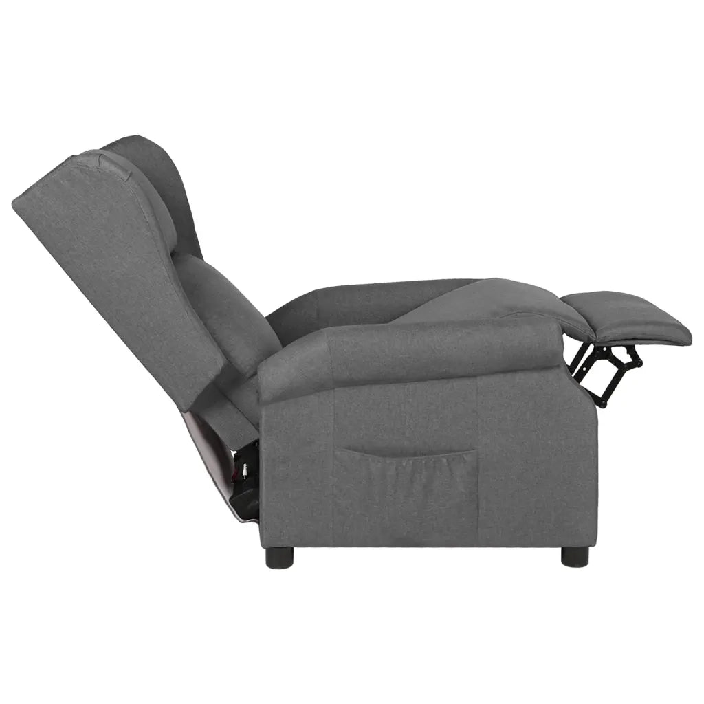 Divano Sedia-Poltrona Reclinabile in Tessuto Grigio Chiaro 414098