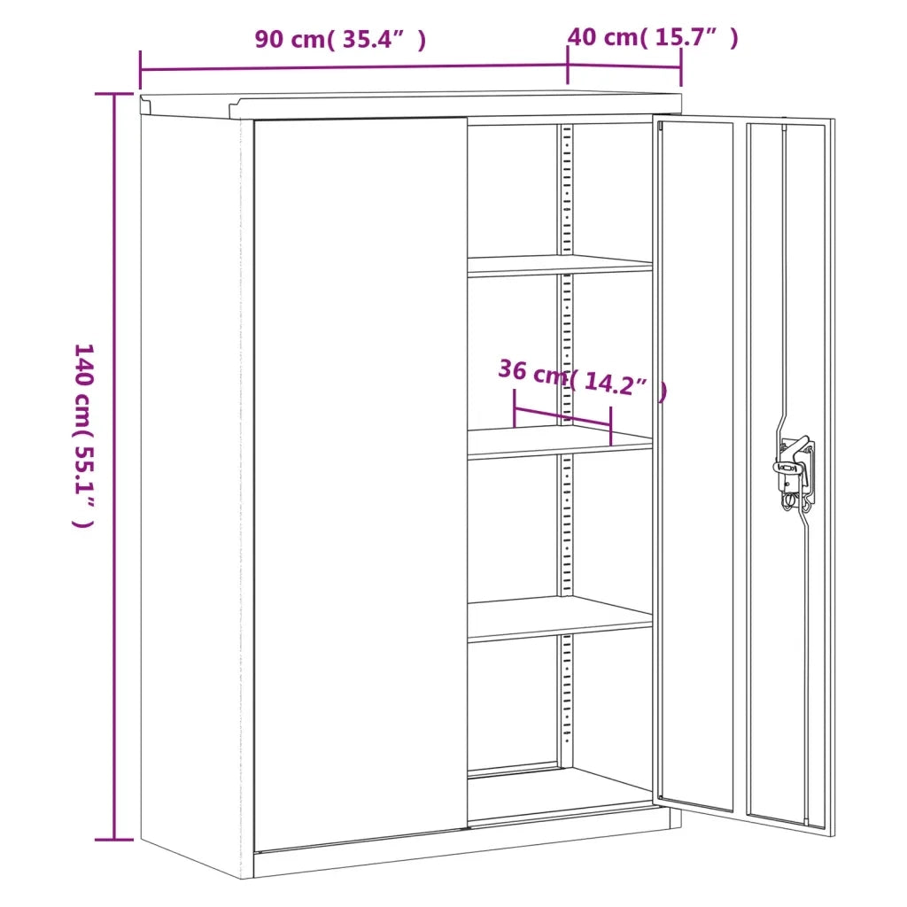 Armadio Classificatore Bianco 90x40x140 cm in Acciaio CFW3709108