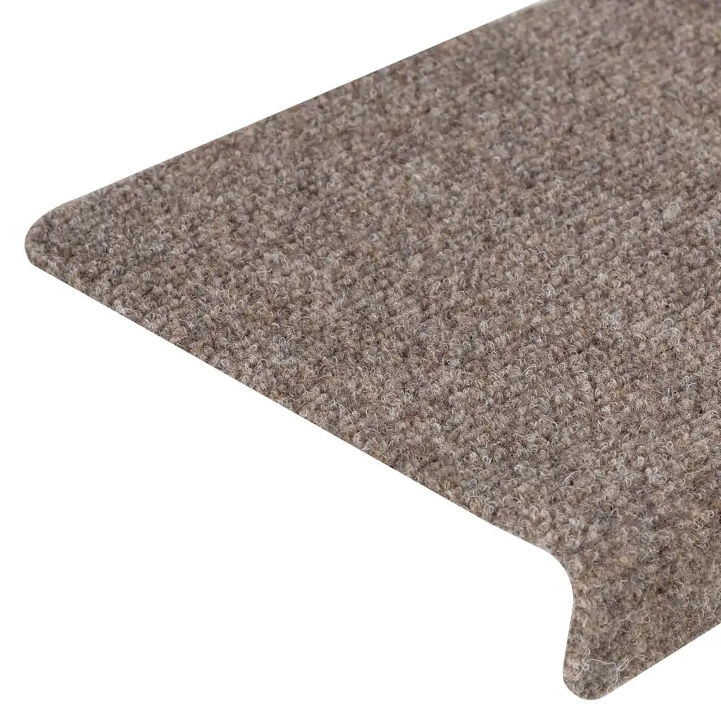 vidaXL Tappetini per scale autoadesivi 30 pz 65x21x4 cm beige bordo rettangolare