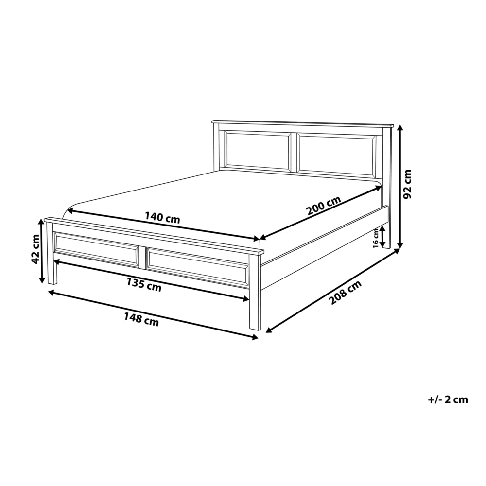 Letto in legno di pino di colore blu doppia dimensione 140 cm 6 stile scandinavo boho