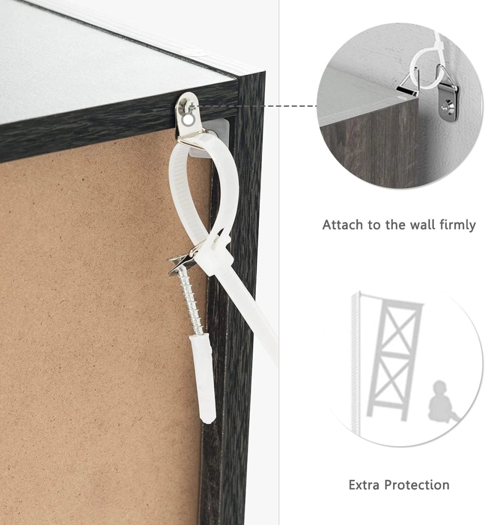 Armadietto Libreria a 3 Livelli, con 6/9 Scomparti, 3/5 Ante, Mobiletto Portalibri Moderno, Multiuso e Salvaspazio, Ideale per Soggiorno, Studio, Ufficio, Camera (Grigio, 90x29x90 cm)