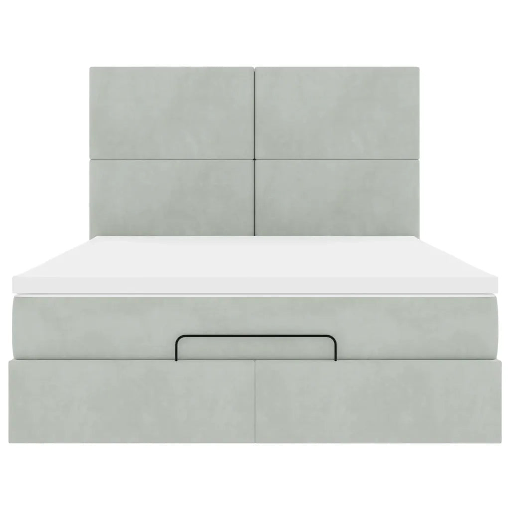 Struttura Letto Pouf con Materassi 140x200 cm in Velluto