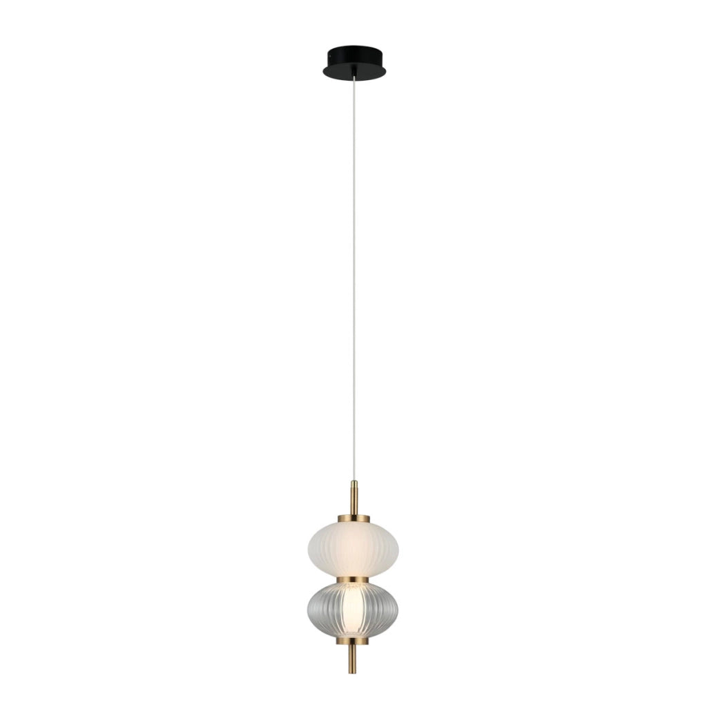 Sospensione Italux Testa LED 8W vetro nero Ø16cm 3000K
