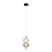 Sospensione Italux Testa LED 8W vetro nero Ø16cm 3000K