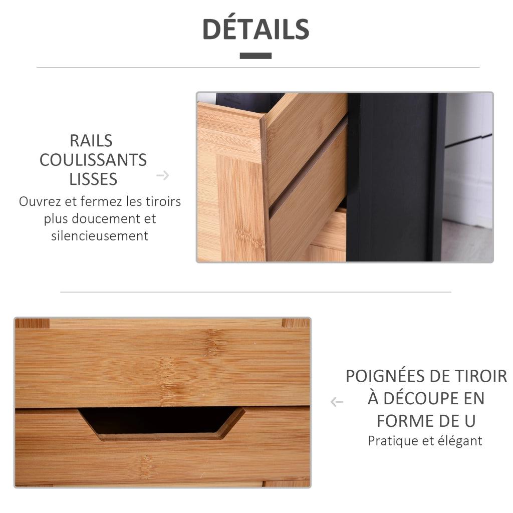 Colonna Rangement per Bagno ¨C Zephmum ¨C Nero Bamb¨´ 30x30x144 cm