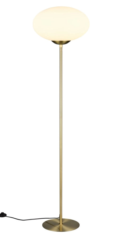 Lampada da terra FOMENTO ottone opaco vetro bianco 150cm E27