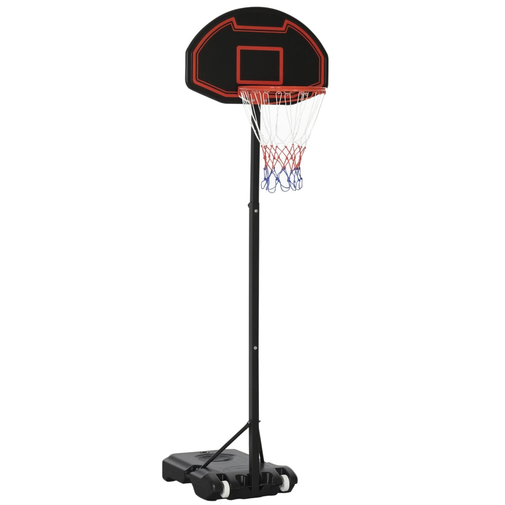 Canestro da Basket Regolabile in Altezza ¨C zephmum ¨C Nero 131x49x195-250 cm