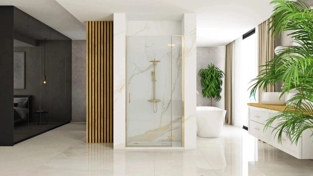 Porta Doccia Rea Hugo 90 Gold Brush + Profilo