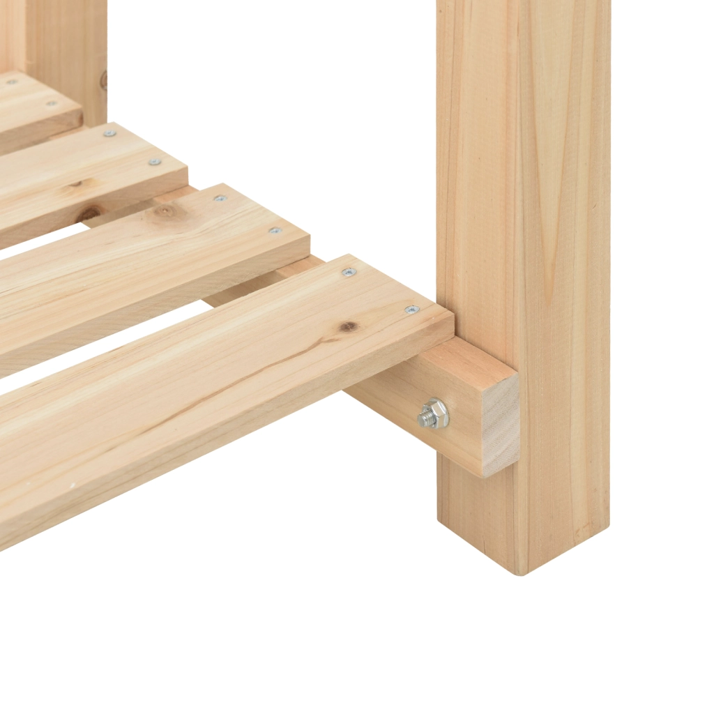 Vaso da giardino  con ripiano 45x45x76 cm in legno massello di abete