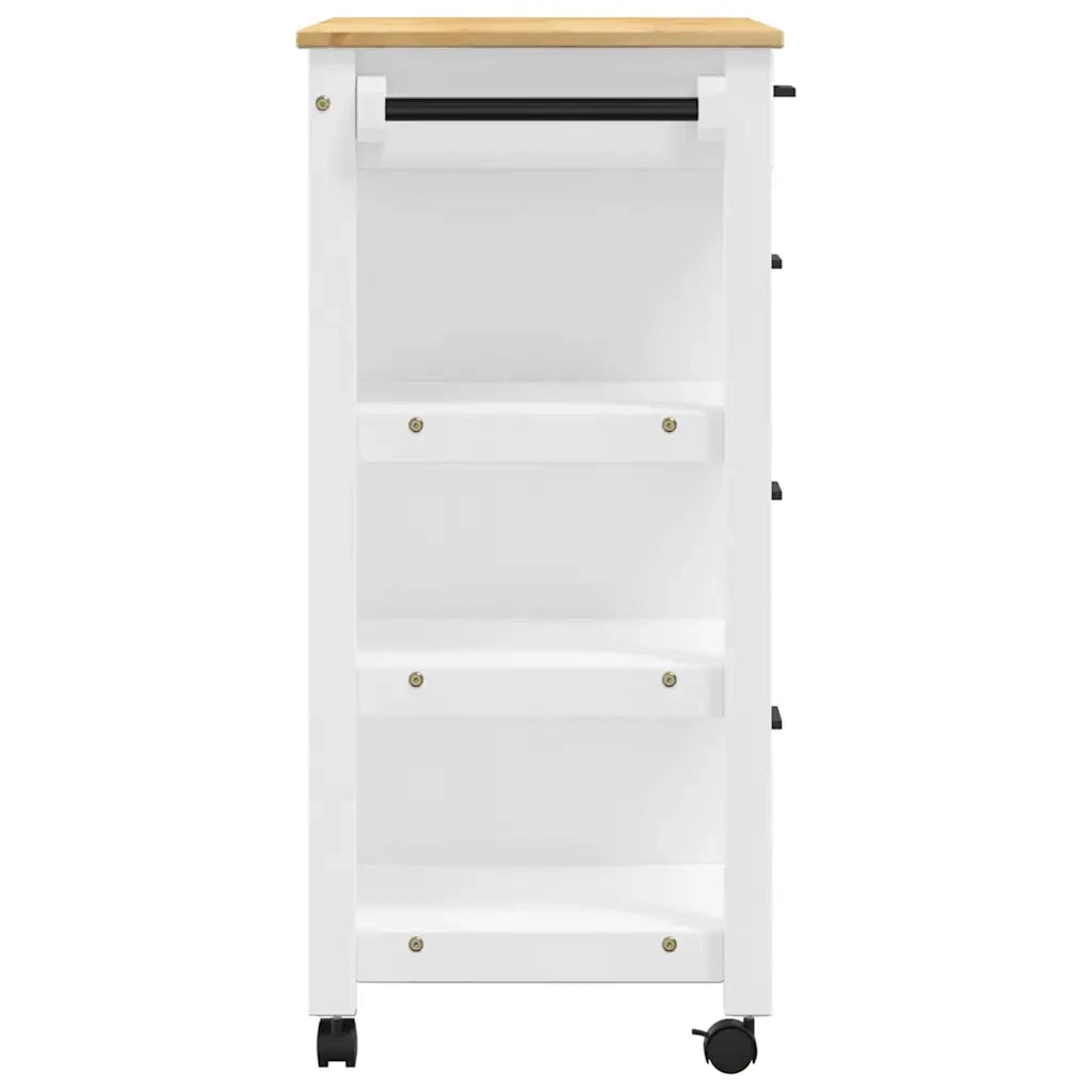 Carrello da Cucina MONZA 84x40x88,5 cm in Legno Massello di Pino 376114