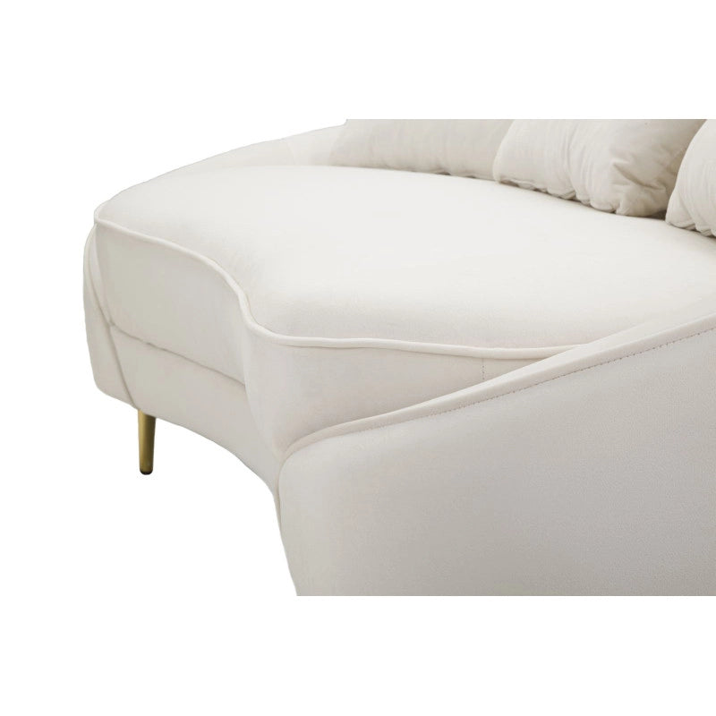 Divano 3 Posti Oslo Con Cuscini Crema cm 185x84x68