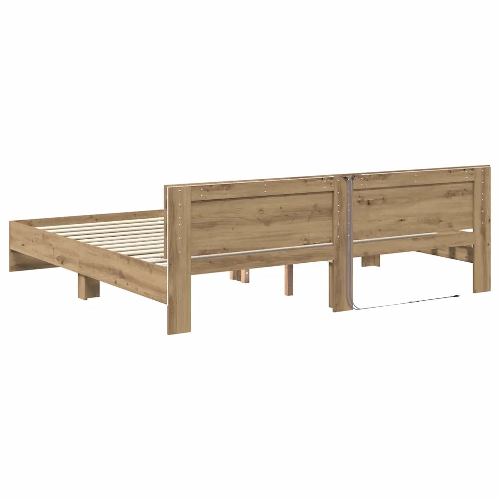 Struttura del letto-Giroletto Rovere artigianale 200 x 200 cm