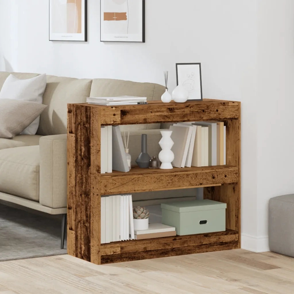 Libreria Divisorio-Scaffale per Libri-Mobile di Stoccaggio in Legno Vecchio 80x30x72 cm