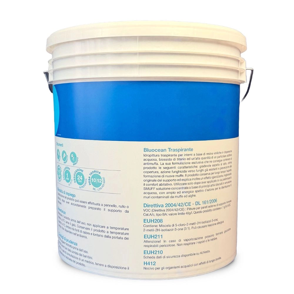 Damas kolor idropittura traspirante antimuffa bluocean interni *** formato 5 lt, confezione 1