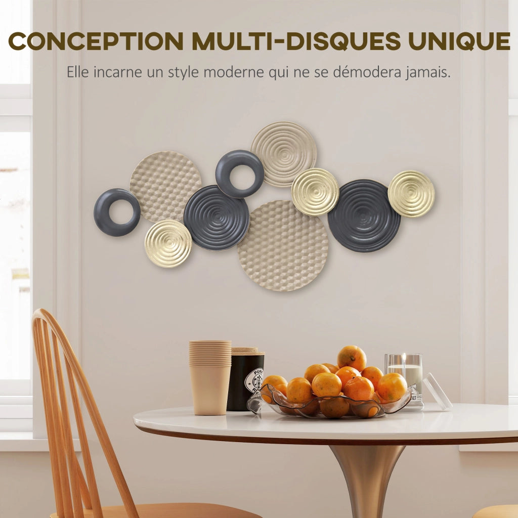 Decorazione murale in metallo ¨C zephmum ¨C kaki e nero 100x50 cm