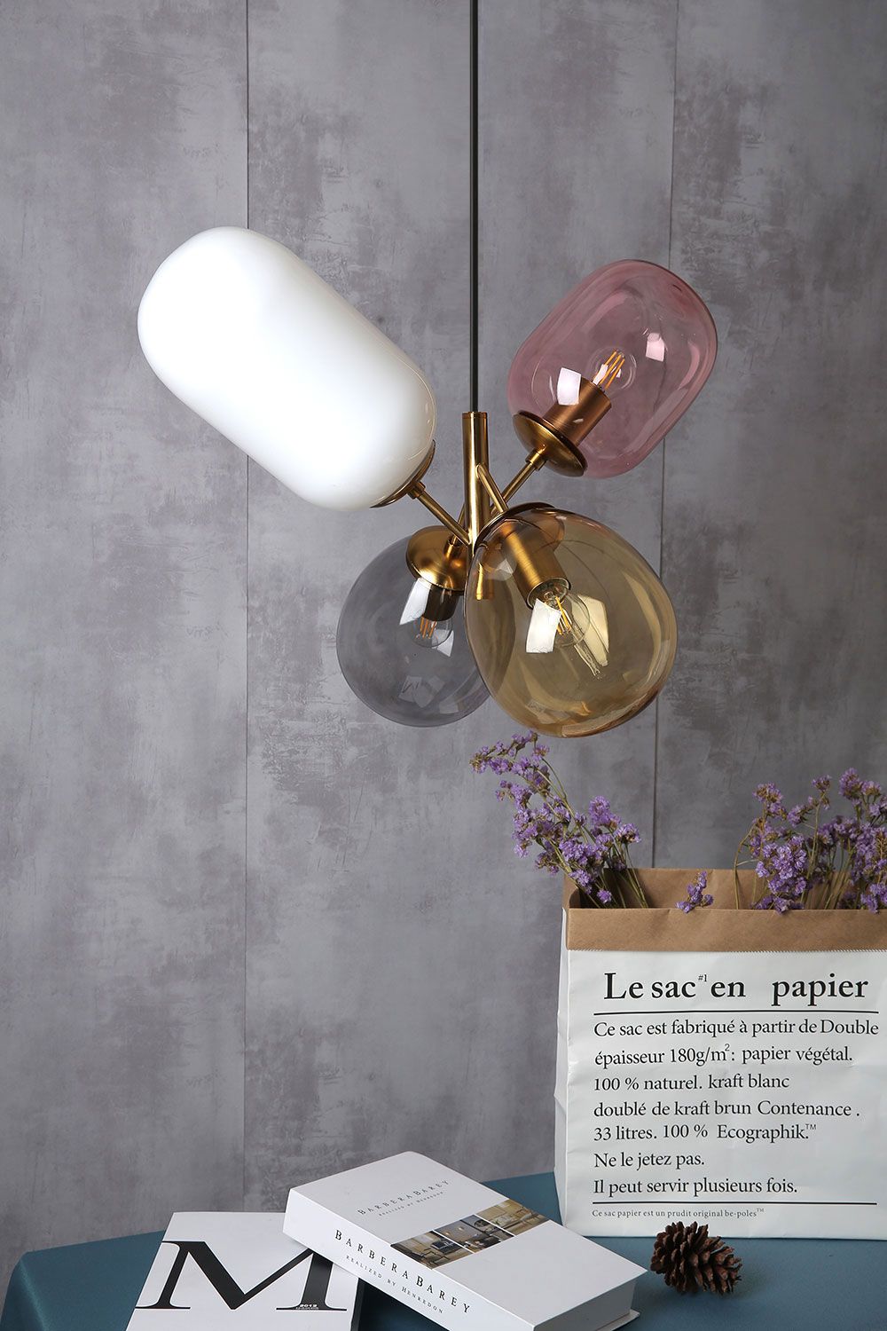 Lampada Da Soffitto Pensile Di Vetro Multicolor APP436-4C