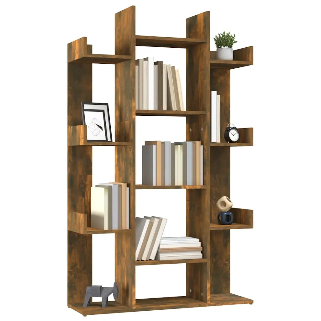 Libreria Rovere Fumo 86x25,5x140 cm in Legno Multistrato 816002