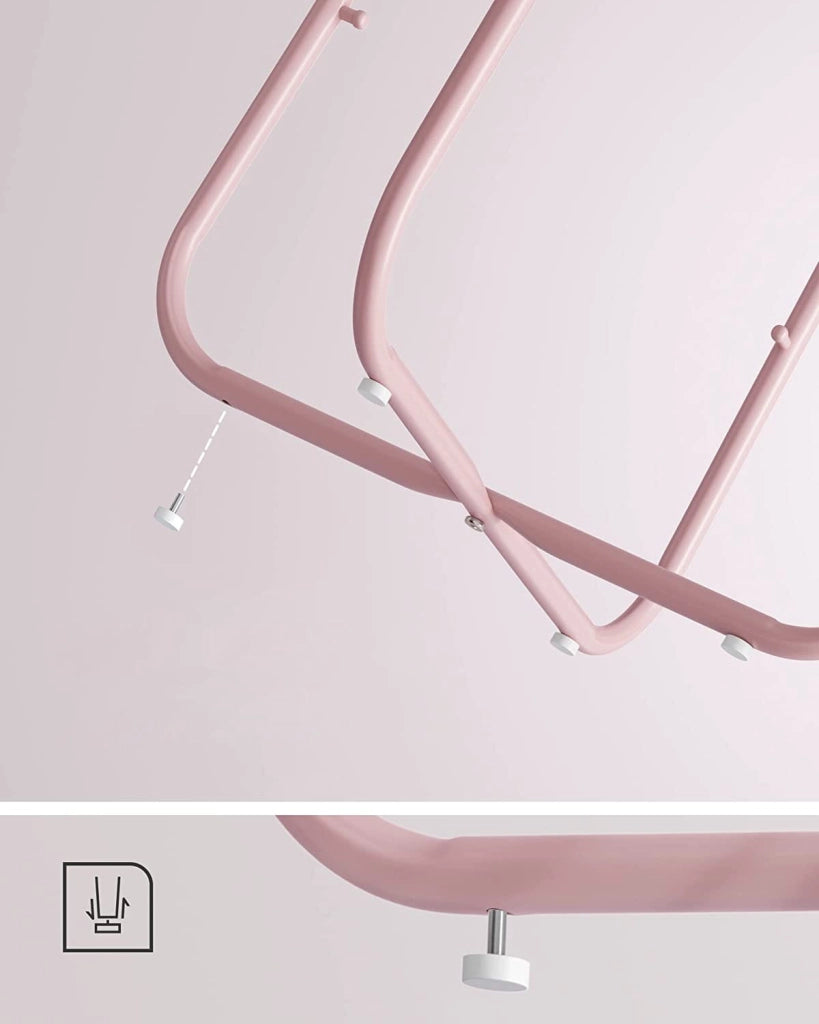 Tavolino rotondo Valora con cestino | Rosa | comodino