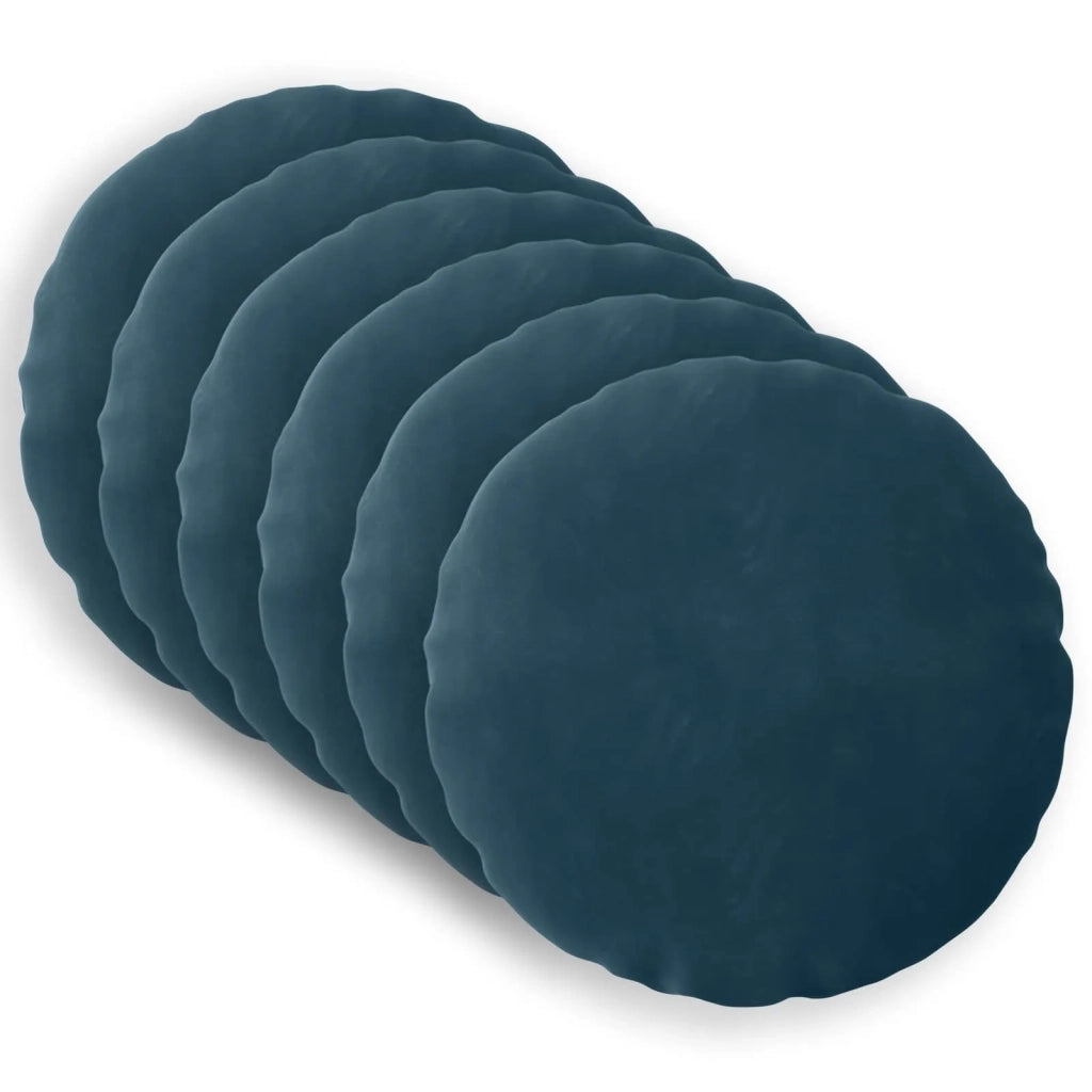Cuscino con cuscino HEERLEN 6 pz Blu Velluto 929014