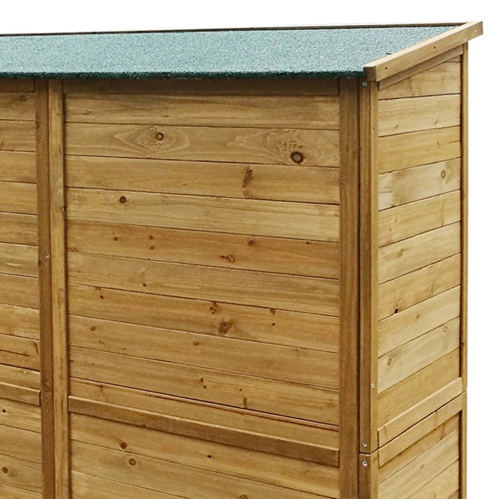 Armadio da giardino a 2 ante 1350x500x1540 mm legno di abete con tetto in bitume