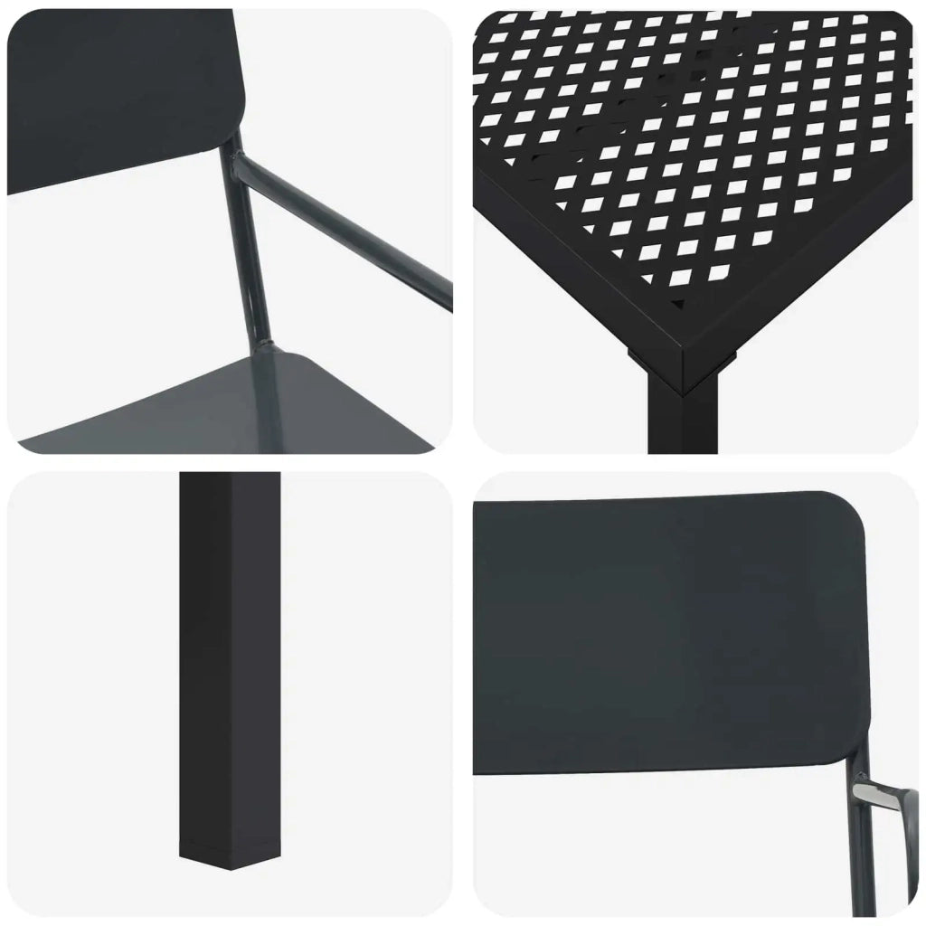 Set Mobili da Esterno 3 pz Antracite Acciaio 3422869