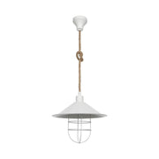 Lampada a sospensione metallo bianco e corda iuta Bulut ASZ0631