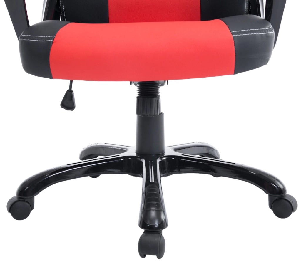 Sedia da ufficio XL Pedro nero/rosso