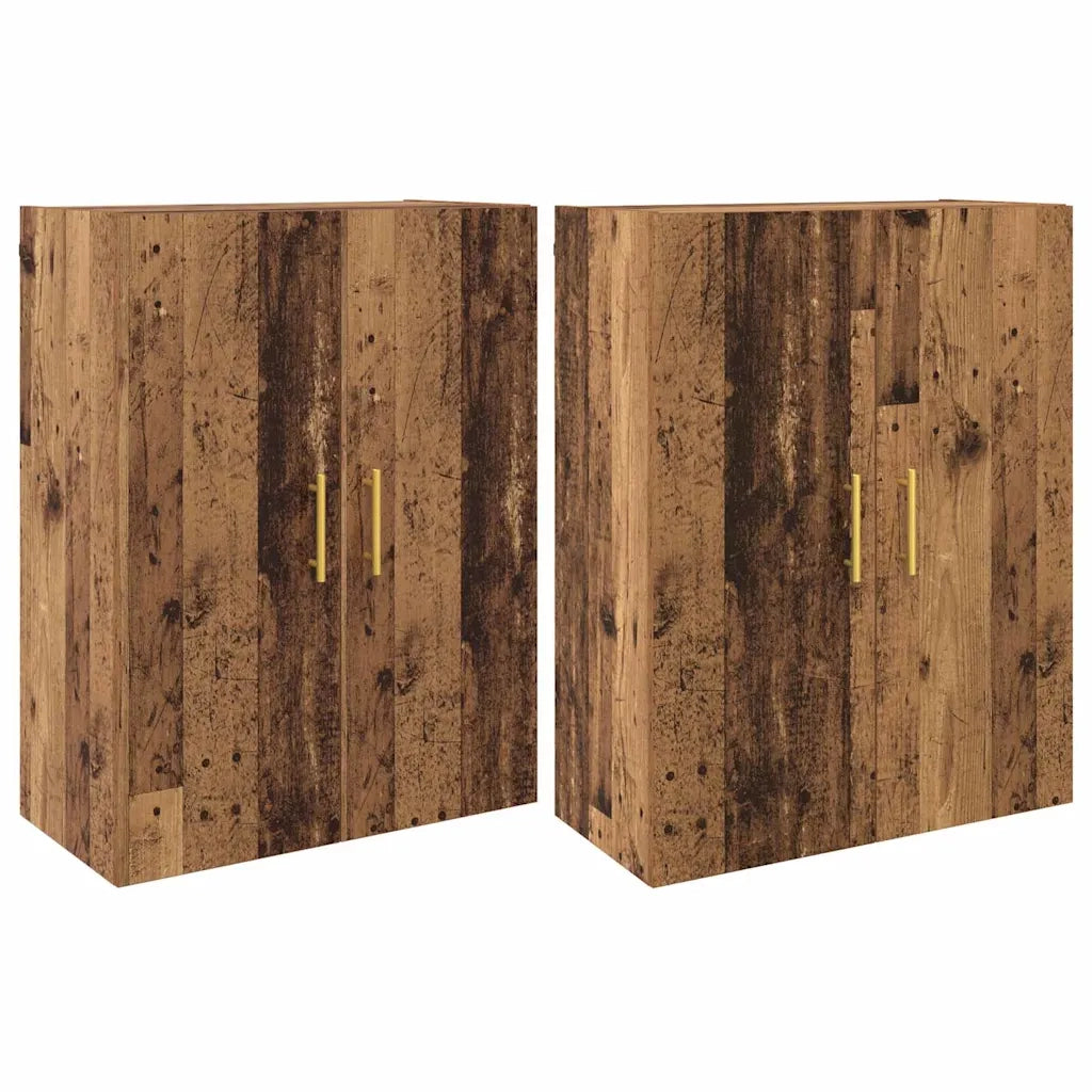 Mobiletto a muro 2 pcs Legno vecchio 69,5 x 34 x 90 cm