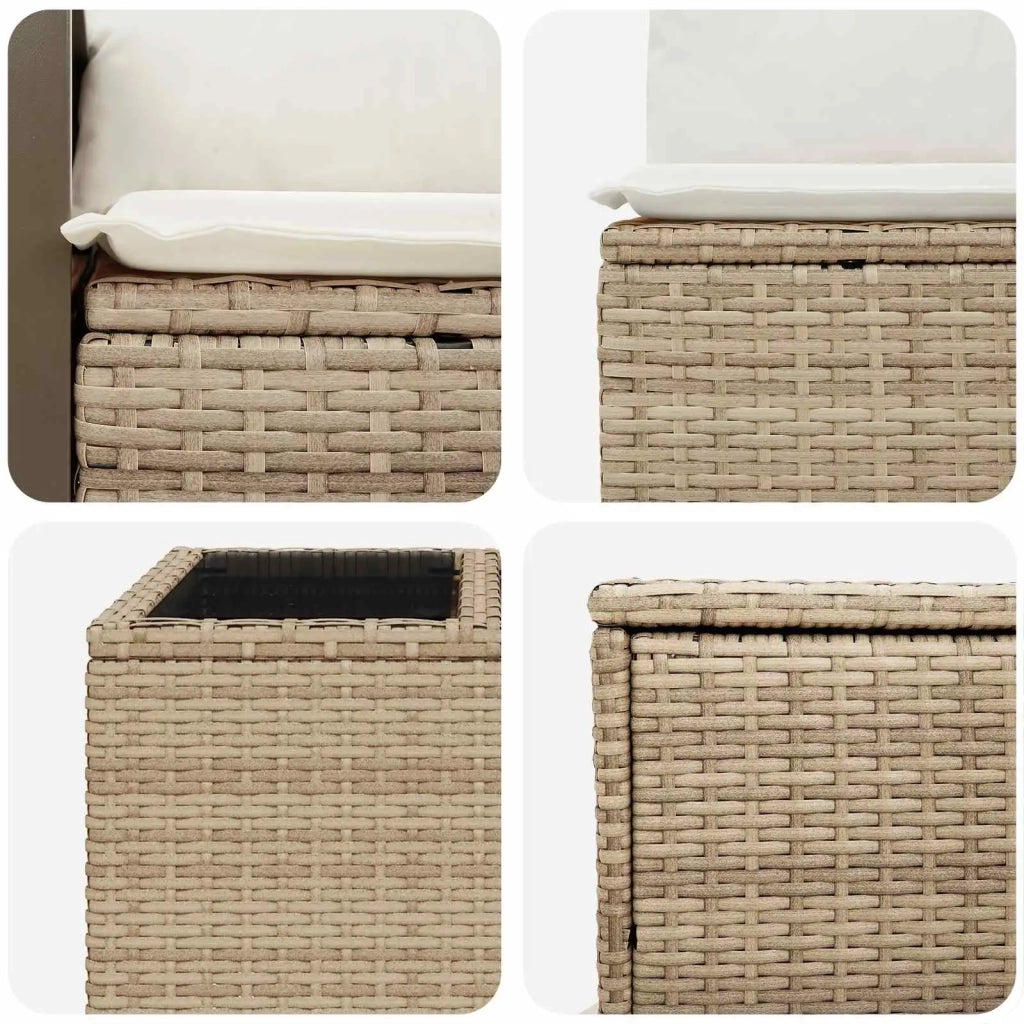 Set di divani 6 pz Beige e Bianco Crema 3447722