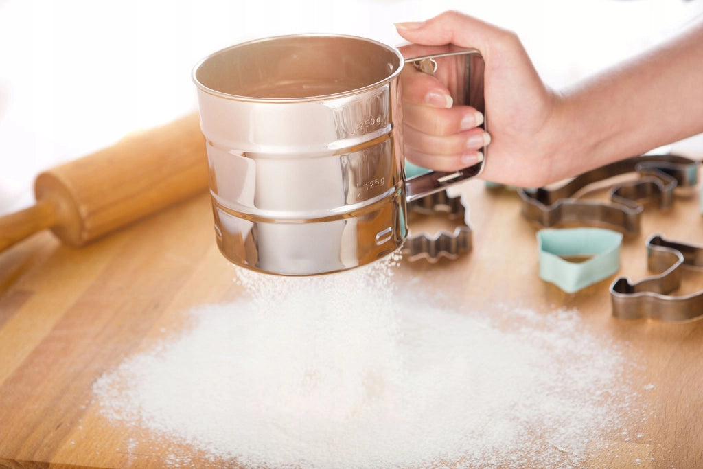 Setaccio per farina KADAX, colino, tazza, scolapasta, colino da cucina, misurino in acciaio inox