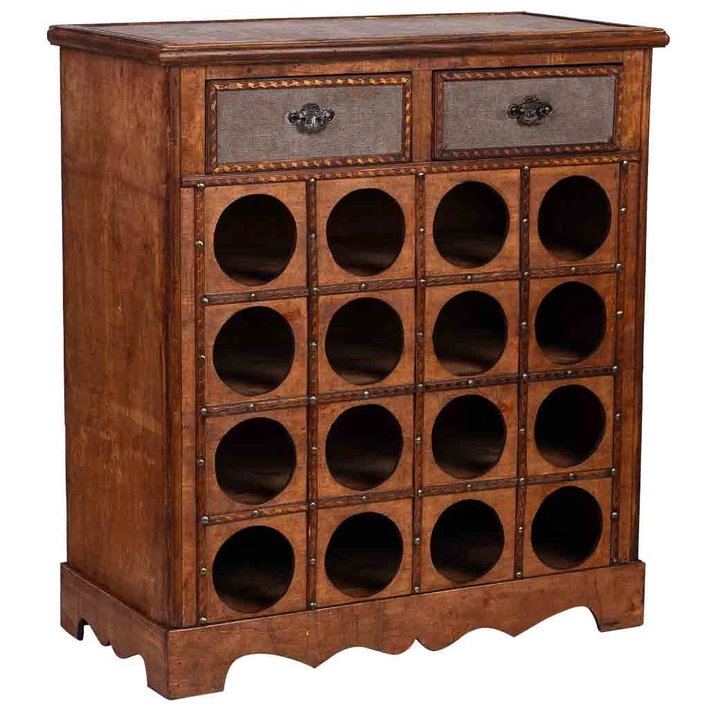 Baul porta bottiglie in legno marrone 63x31x69,5h cm