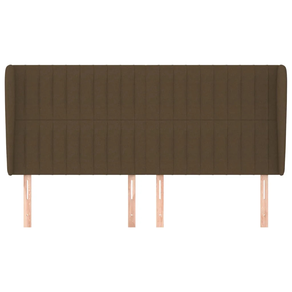 Testiera ad Orecchio-Testata con Orecchie Marrone Scuro 183x23x118/128 cm in Tessuto 504480