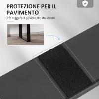 Set 2 Gambe per Tavolo Rettangolari Stile Industriale in Acciaio, Capacità 60 kg, 60x8x72 cm, Nero