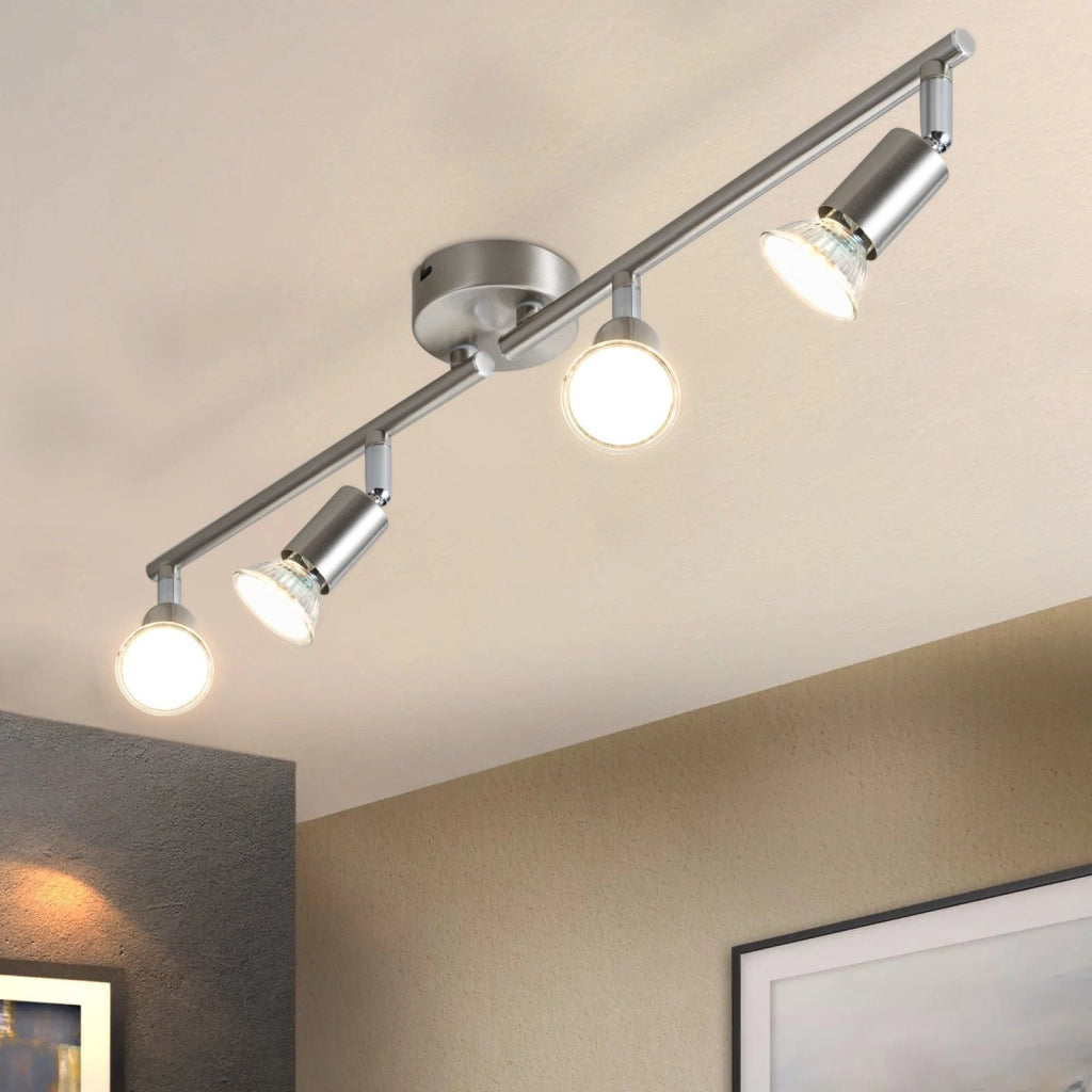 ZMH Faretto da soffitto 4 luci GU10 orientabili 330° moderni per salotto interni senza lampadina