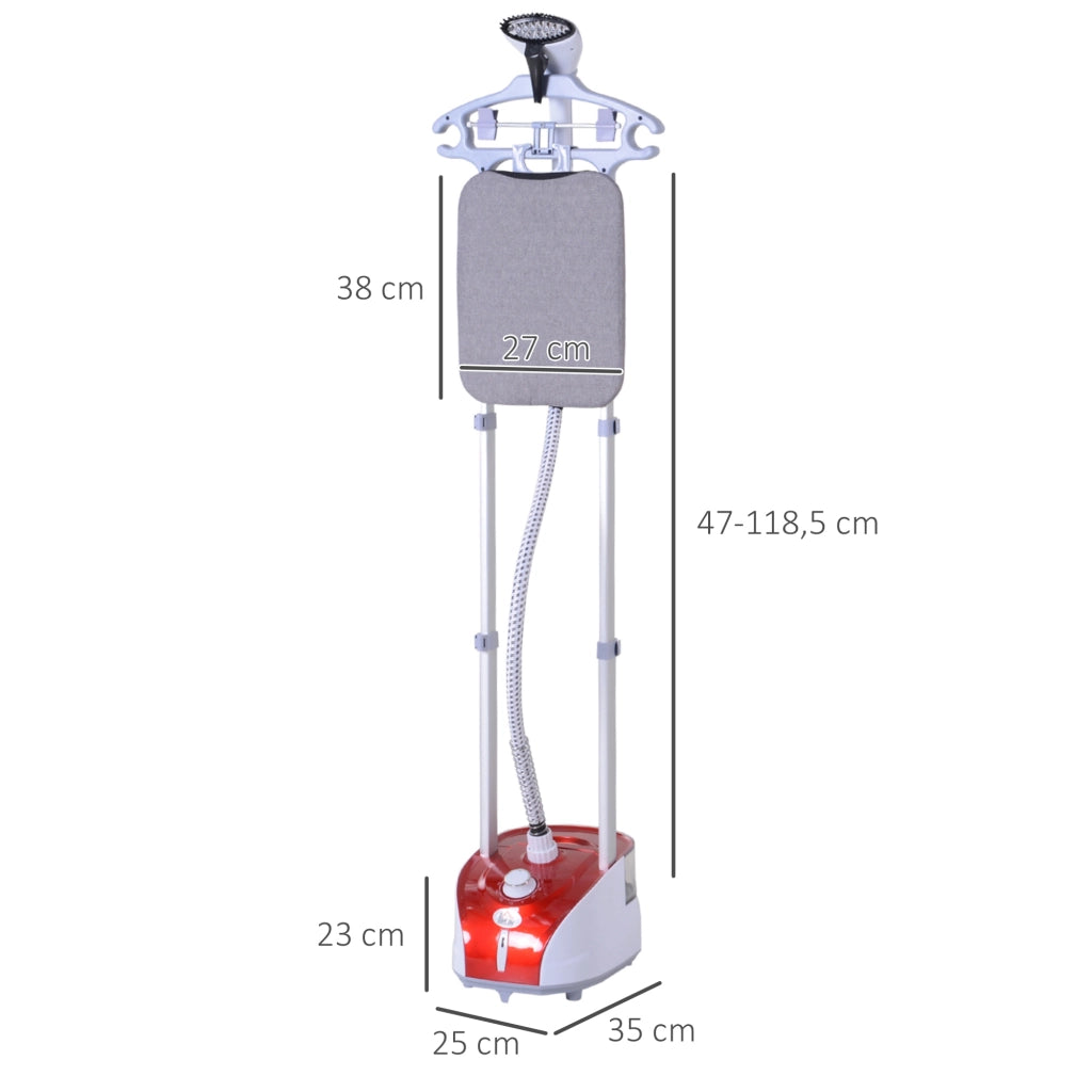 Centro di Stiro Verticale a Vapore 1950W ¨C zephmum ¨C 2L, 32g/min, Rosso