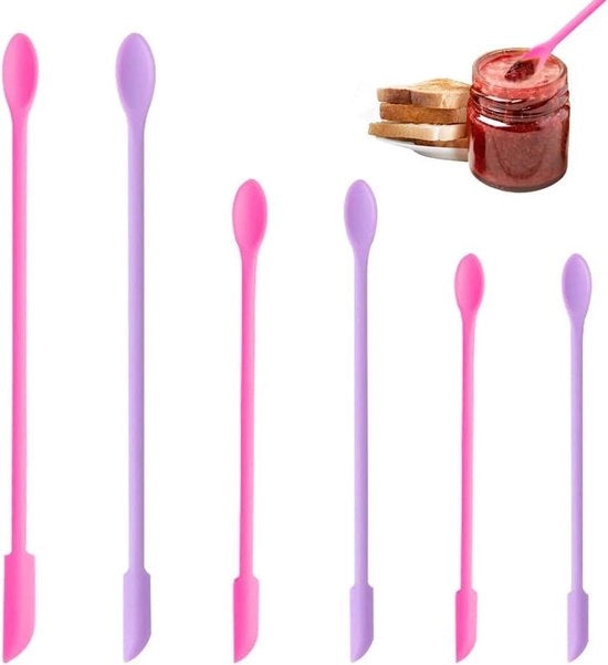 6 pezzi di spazzole per cosmetica in silicone miniatura per crema per la faccia e trucco - spazzole per la bellezza riciclabili multifunzionali