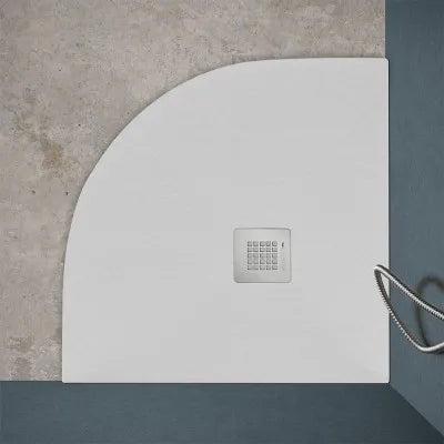 Piatto doccia semicircolare 80x80 bianco riducibile su misura Ten