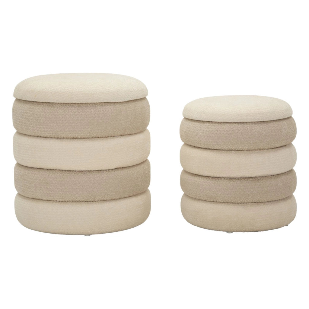 Set 2 Pouf Contenitore Stile Nordico