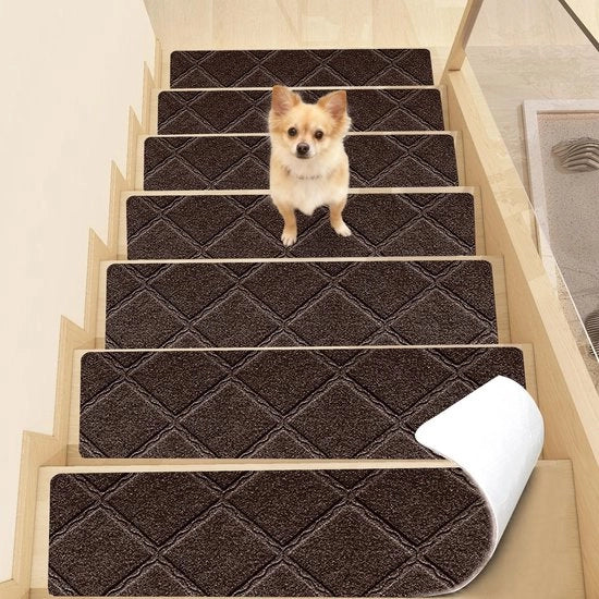 Tappetini di sicurezza in poliestere 15 pezzi - Autoadesivi - Antiscivolo - Dimensioni 76 x 20 cm - Sicurezza e Comfort