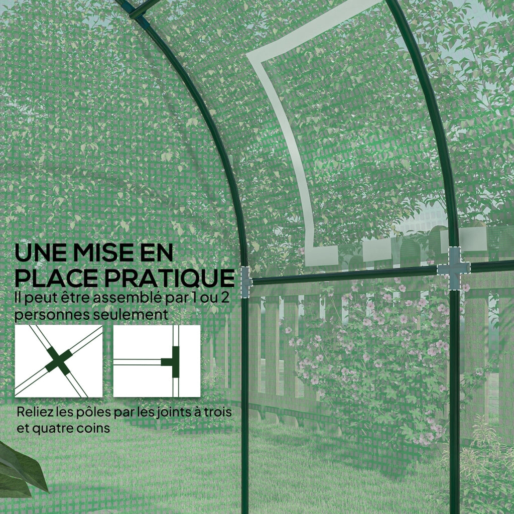 Serra tunnel per giardino ¨C Zephmum ¨C Verde, bache PE, 180x180x200 cm